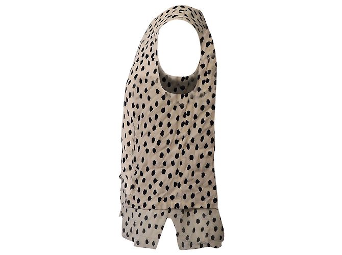 Blusa sem mangas pontilhada Kate Spade em viscose creme Bege - vista 2