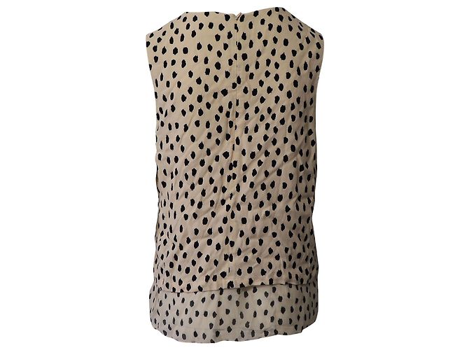 Blusa sem mangas pontilhada Kate Spade em viscose creme Bege - vista 3