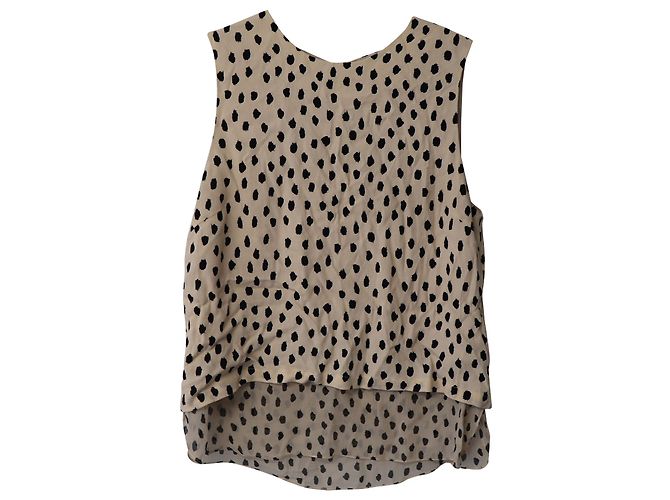 Blusa sem mangas pontilhada Kate Spade em viscose creme Bege - vista 4