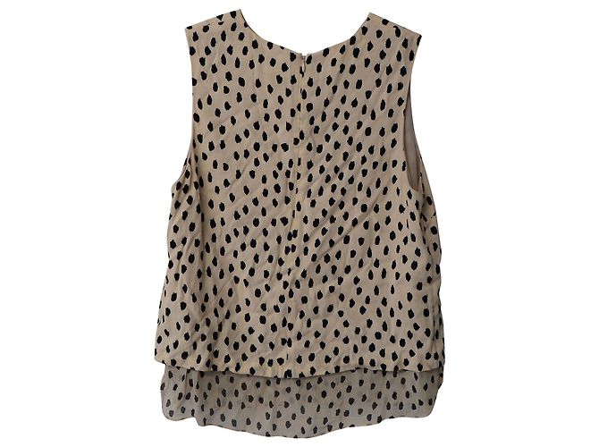 Blusa sem mangas pontilhada Kate Spade em viscose creme Bege - vista 5