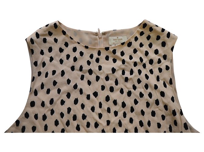 Blusa sem mangas pontilhada Kate Spade em viscose creme Bege - vista 6