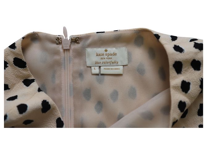 Blusa sem mangas pontilhada Kate Spade em viscose creme Bege - vista 7