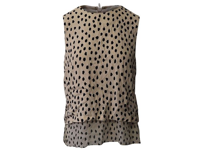 Blusa sem mangas pontilhada Kate Spade em viscose creme Bege - vista 8