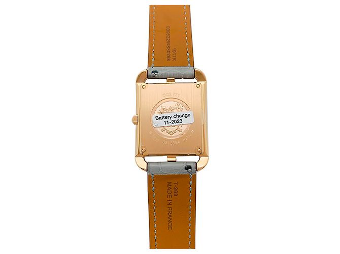 Chaîne d'ancre Relógio Hermès, "Cadeia de âncora de joalheiro de Cape Cod", Rosa ouro, cuir. - vista 2