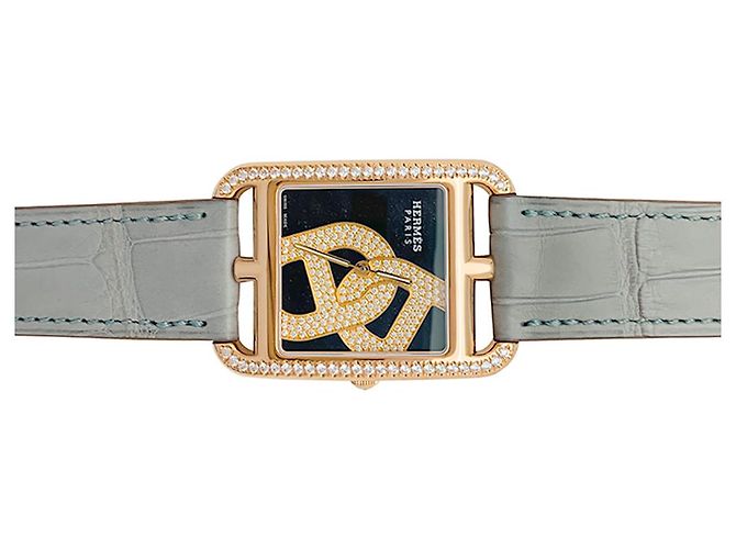 Chaîne d'ancre Relógio Hermès, "Cadeia de âncora de joalheiro de Cape Cod", Rosa ouro, cuir. - vista 5