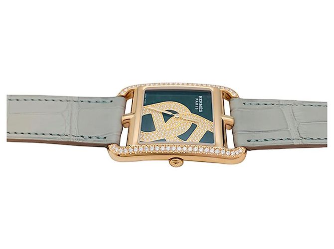 Chaîne d'ancre Relógio Hermès, "Cadeia de âncora de joalheiro de Cape Cod", Rosa ouro, cuir. - vista 6