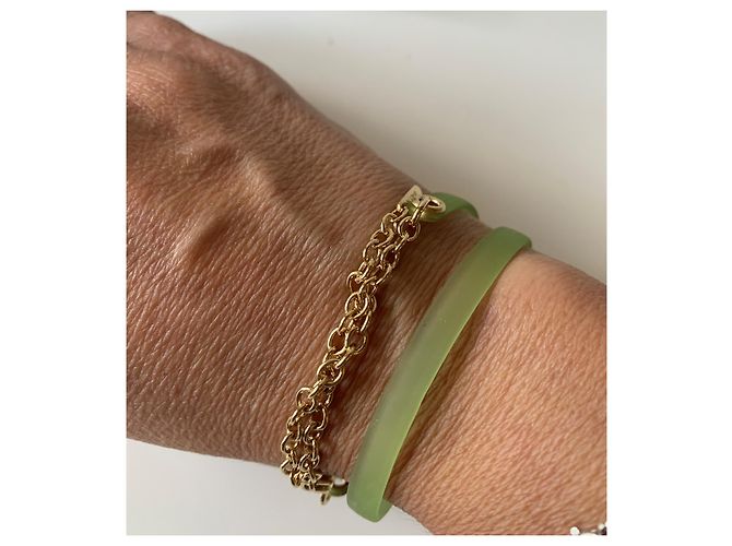 Collana Lalique in Silicone Verde Placcata Oro Argento - vista 10