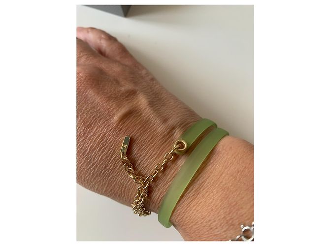Collana Lalique in Silicone Verde Placcata Oro Argento - vista 11