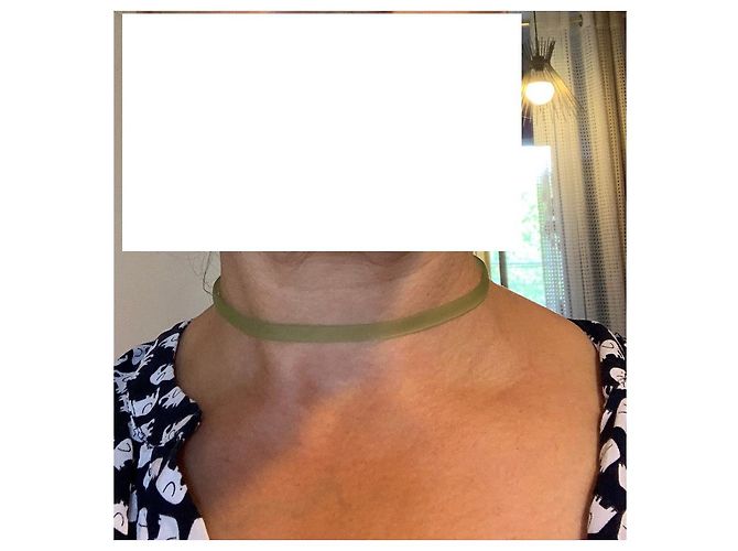 Collana Lalique in Silicone Verde Placcata Oro Argento - vista 15