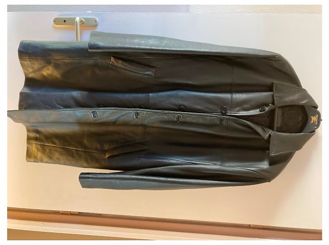 Autre Marque Schwarzer Lammleder Mantel XL - Ansicht 2