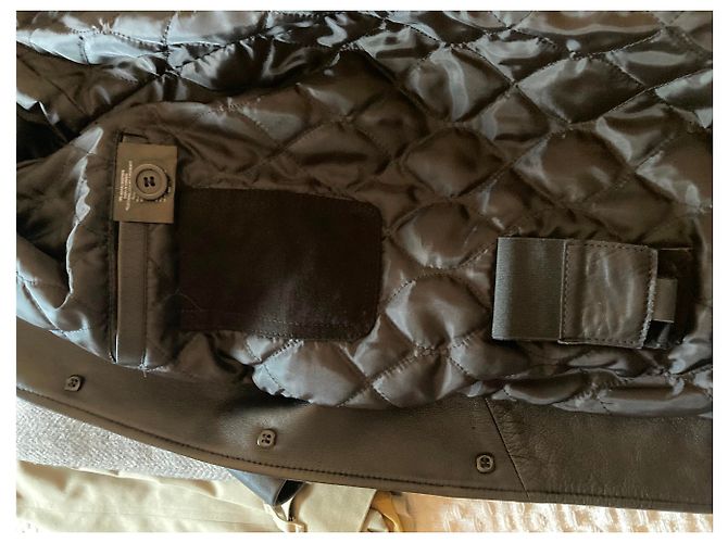 Autre Marque Schwarzer Lammleder Mantel XL - Ansicht 4