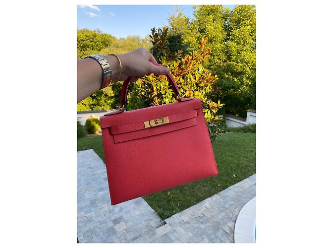 Hermès Kelly 28 Epsom Pelle Rosa Gold Hardware - vista 19