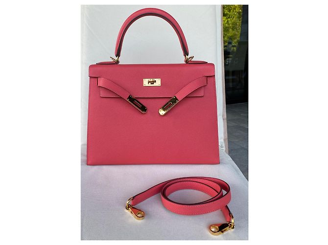 Hermès Kelly 28 Epsom Pelle Rosa Gold Hardware - vista 2