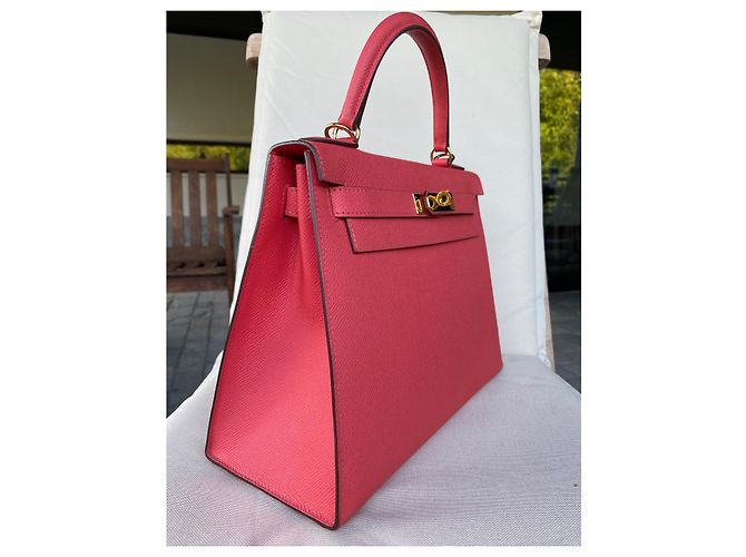 Hermès Kelly 28 Epsom Pelle Rosa Gold Hardware - vista 4