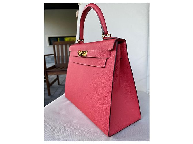 Hermès Kelly 28 Epsom Pelle Rosa Gold Hardware - vista 5