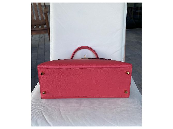 Hermès Kelly 28 Epsom Pelle Rosa Gold Hardware - vista 6
