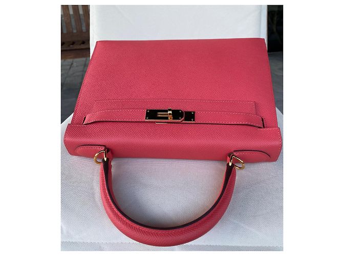 Hermès Kelly 28 Epsom Pelle Rosa Gold Hardware - vista 7