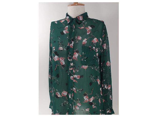 Camisa Marietta Georgette Ganni Verde de Viscosa Multicolor - vista 2