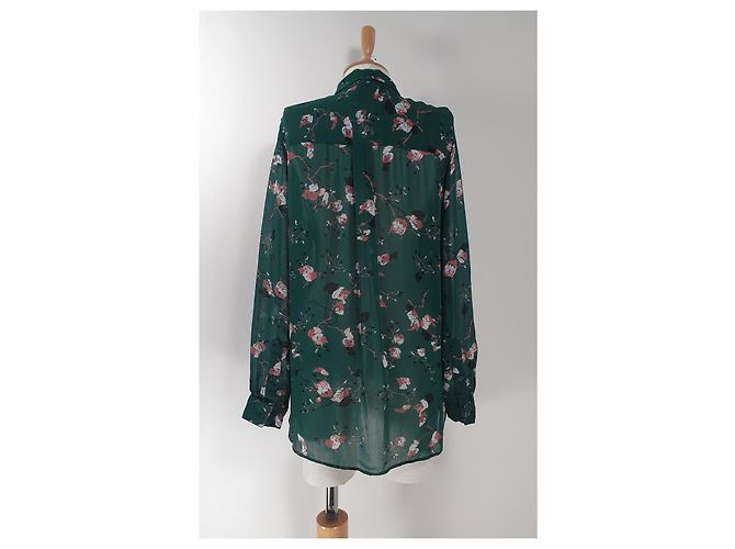 Camisa Marietta Georgette Ganni Verde de Viscosa Multicolor - vista 4