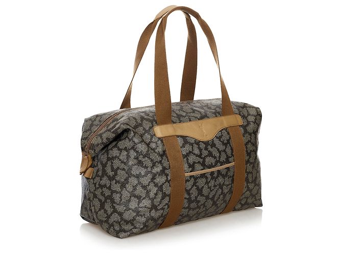 Yves Saint Laurent Bolsa de lona de PVC estampada gris YSL - vista 2