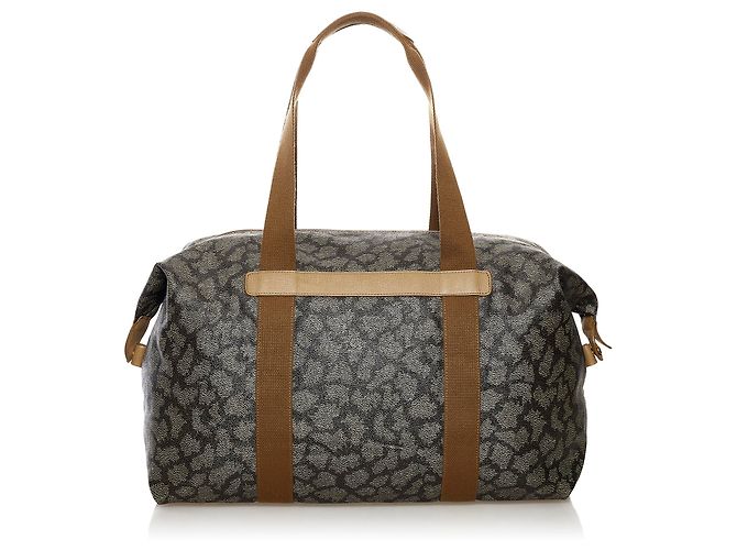 Yves Saint Laurent Bolsa de lona de PVC estampada gris YSL - vista 3