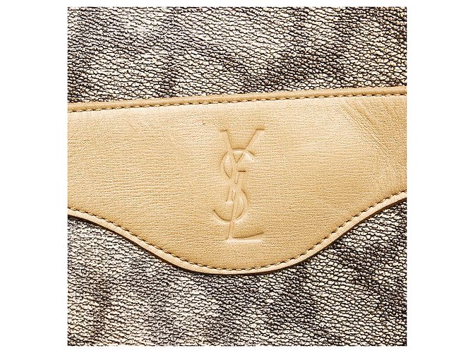 Yves Saint Laurent Bolsa de lona de PVC estampada gris YSL - vista 7