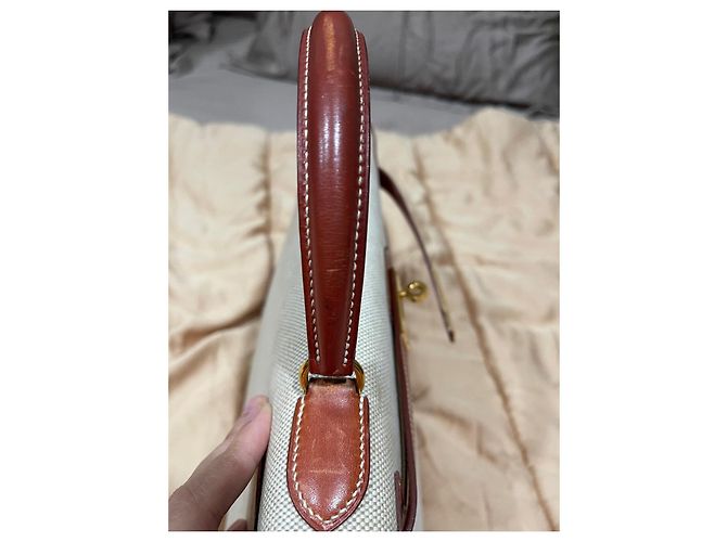 Hermès Kelly Bordeaux in pelle Box con finiture oro Marrone Castagno - view 12