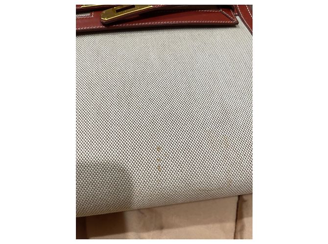 Hermès Kelly Bordeaux in pelle Box con finiture oro Marrone Castagno - view 13
