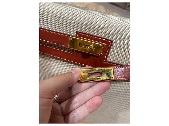 Hermès Kelly Bordeaux in pelle Box con finiture oro Marrone Castagno - view 5