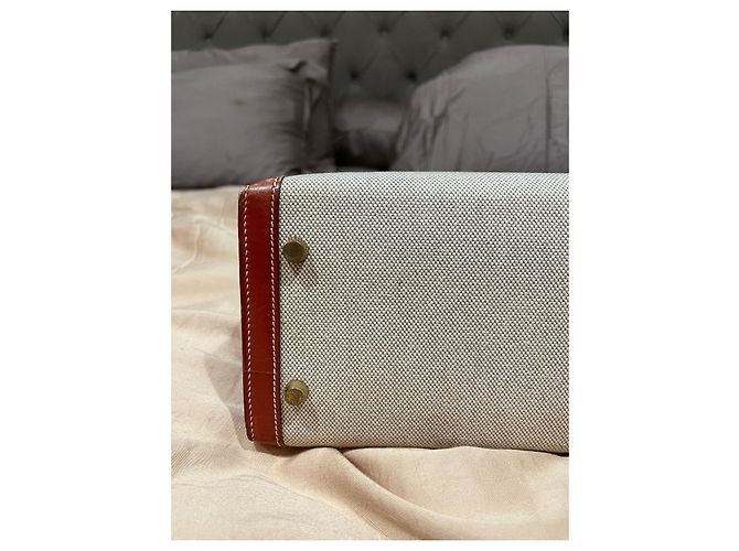 Hermès Kelly Bordeaux in pelle Box con finiture oro Marrone Castagno - view 9