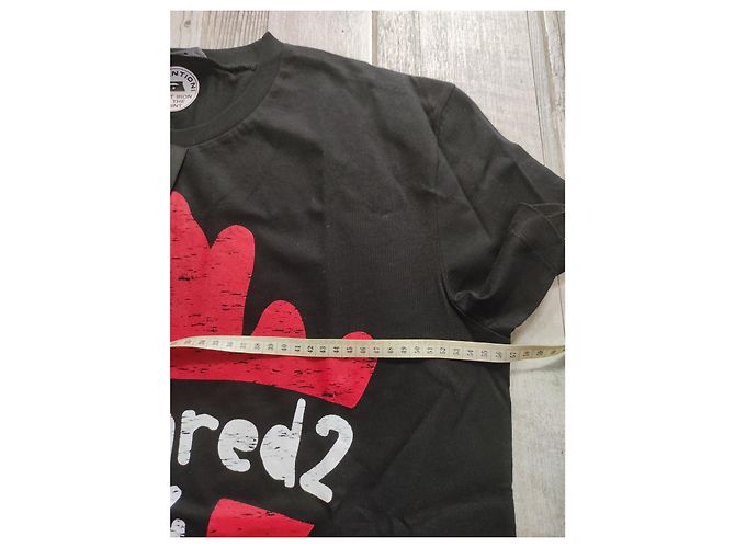 T-shirt nero in cotone Dsquared2 da uomo XL - vista 4