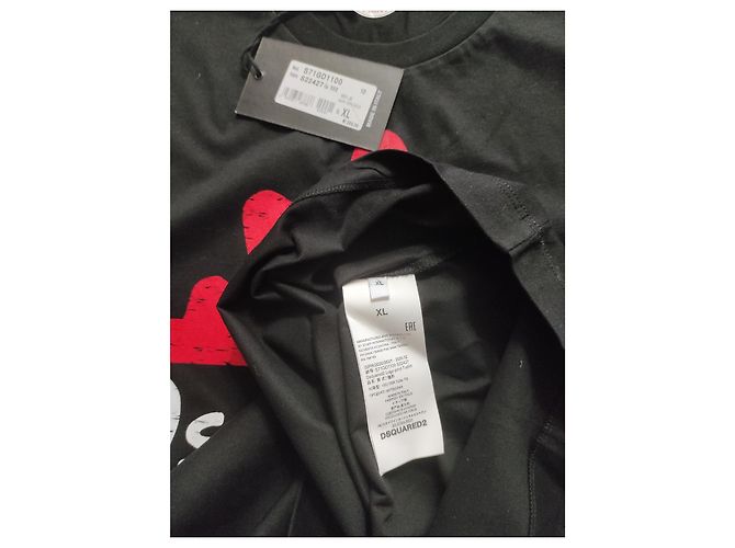 T-shirt nero in cotone Dsquared2 da uomo XL - vista 6