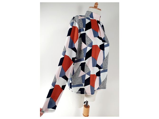 Autre Marque mbyM Bluse Top Buntfarben Polyester Größe L Mehrfarben - Ansicht 3