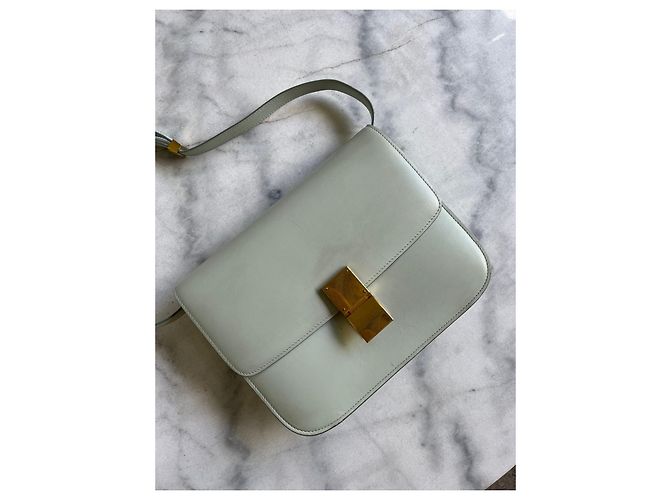Céline Classic Box Tasche Hellgrünes Leder - Ansicht 13