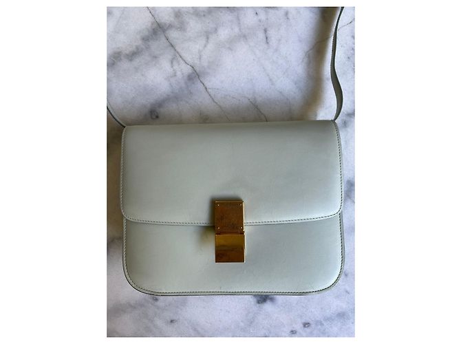 Céline Classic Box Tasche Hellgrünes Leder - Ansicht 3