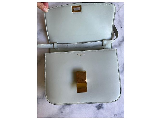 Céline Classic Box Tasche Hellgrünes Leder - Ansicht 7