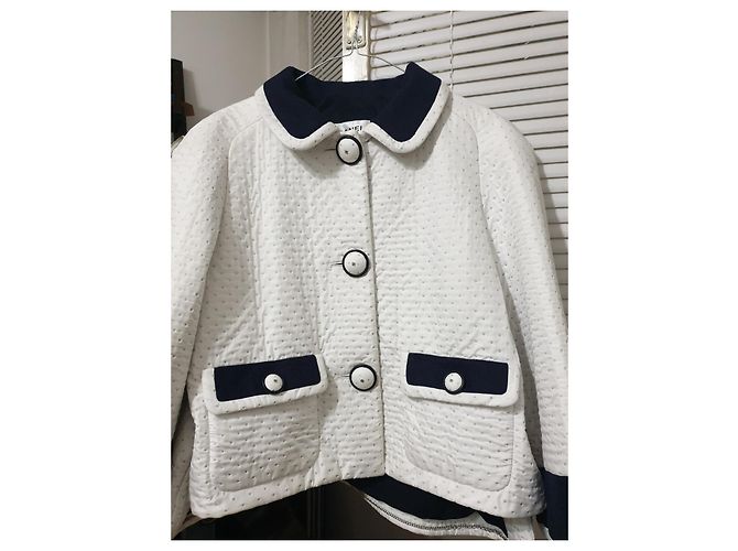Chanel Jacke Weiß und Dunkelblau - Ansicht 12