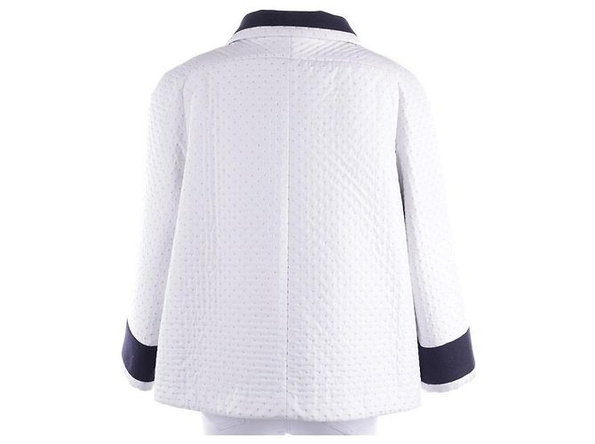 Chanel Jacke Weiß und Dunkelblau - Ansicht 2