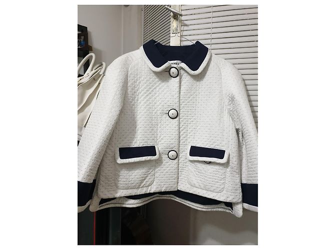 Chanel Jacke Weiß und Dunkelblau - Ansicht 6