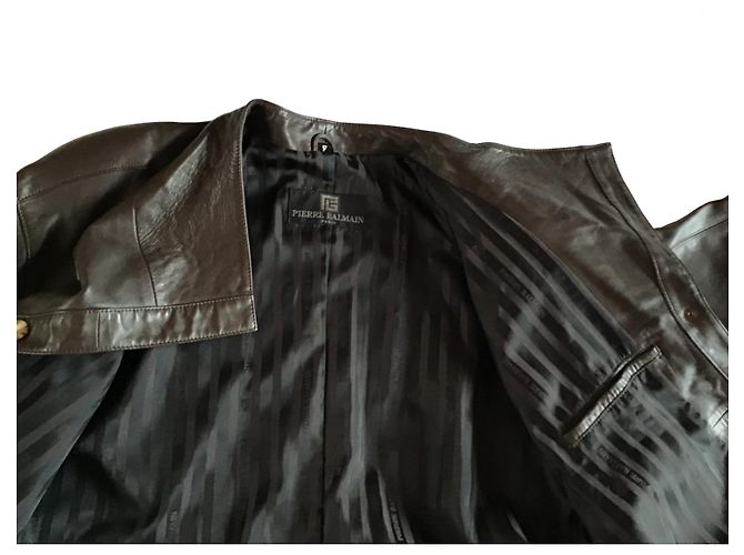Abrigo de hombre de cuero acolchado Pierre Balmain - vista 3