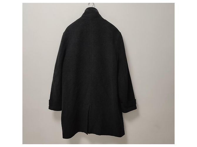 Theory Long Wool Blend Coat Dark Grey - view 3