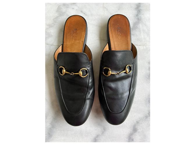 Ballerine Gucci Princetown in pelle nera Nero - vista 2