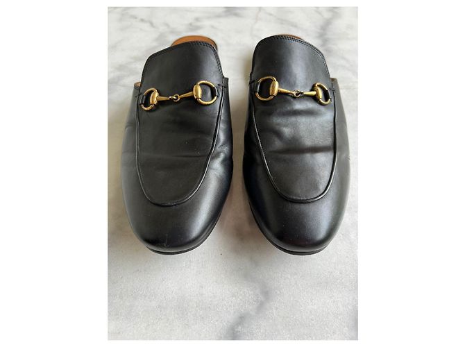 Ballerine Gucci Princetown in pelle nera Nero - vista 3