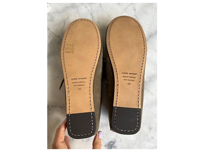 Mocassini Isabel Marant Foggia in suede talpa Taupe - vista 3
