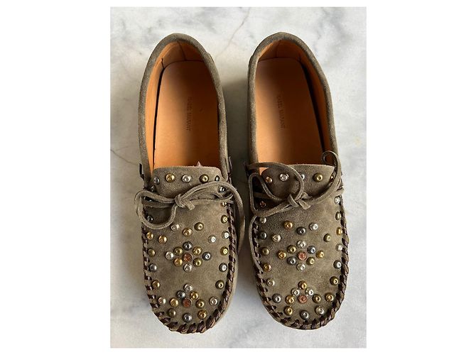 Mocassini Isabel Marant Foggia in suede talpa Taupe - vista 5