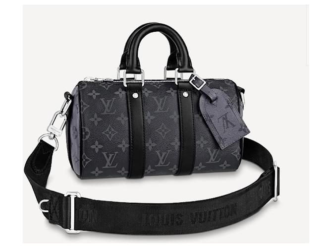 Abbesses Louis Vuitton LV Keepall 25 monogramma eclissi Nero - vista 2