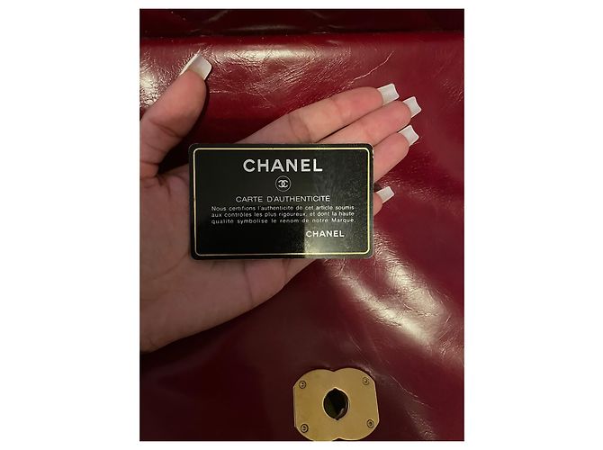 Bolsa Chanel Accordion Vermelha em Couro Acolchoado Vermelho - vista 4