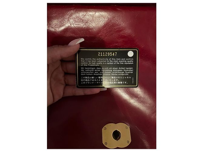 Bolsa Chanel Accordion Vermelha em Couro Acolchoado Vermelho - vista 5