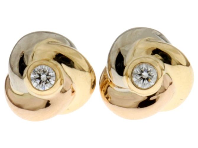 Love CARTIER orecchini di diamanti baby trinità fiore - vista 3
