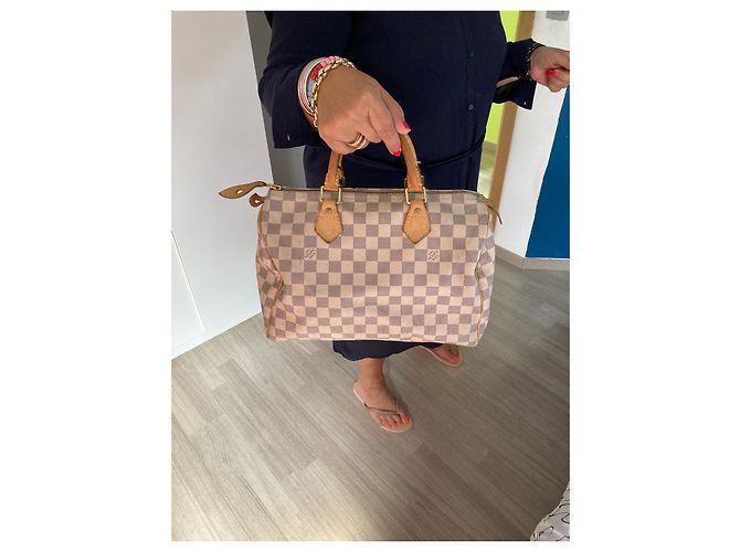 Louis Vuitton Speedy 30 Damier Azur in pelle - vista 3